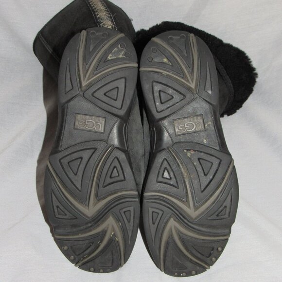 UGG 5340 Ultimate Tall Braid Black Shearling Boots Women's Sz 7 - Picture 5 of 7